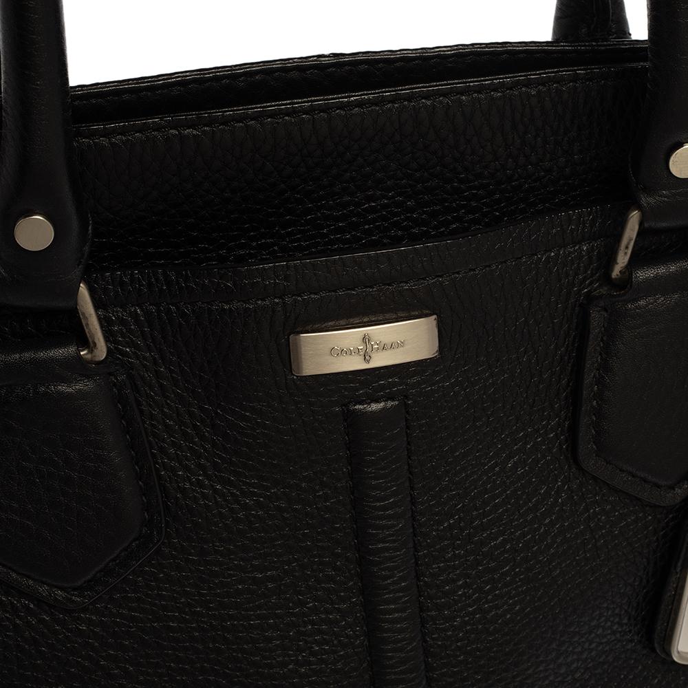 Cole Haan Black Leather Tote For Sale 6