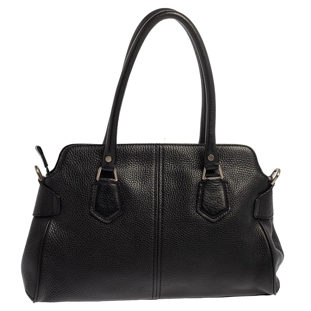 cole haan black leather purse