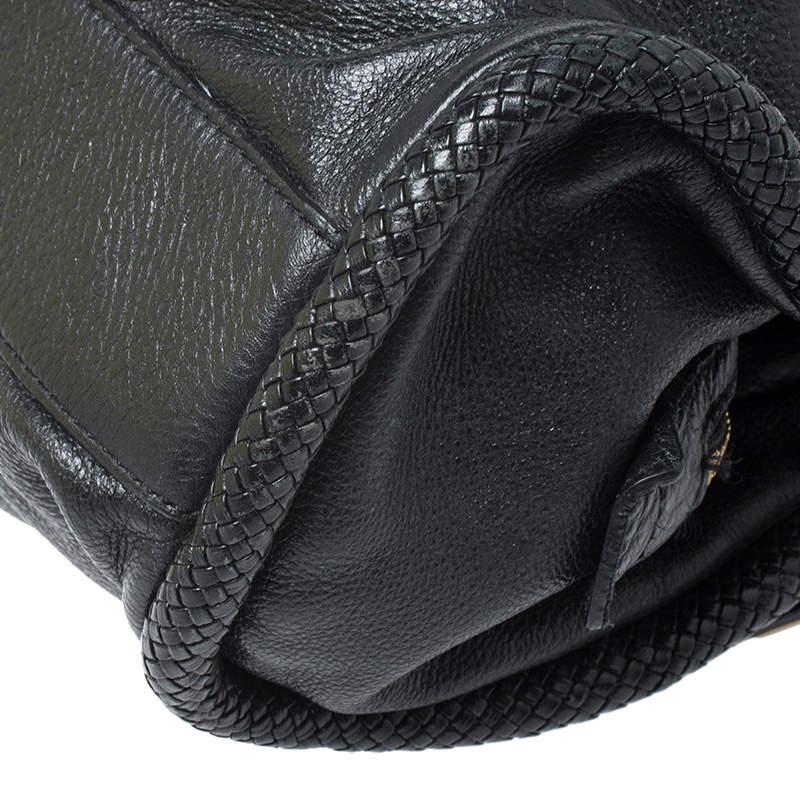 Cole Haan Black Pleated  Leather Tassel Hobo 5