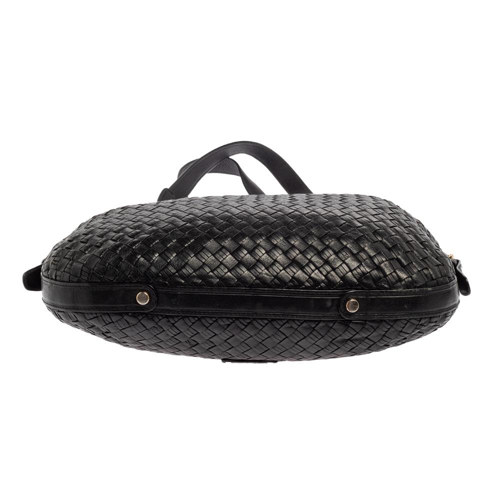 Cole Haan Black Woven Leather Tote 2