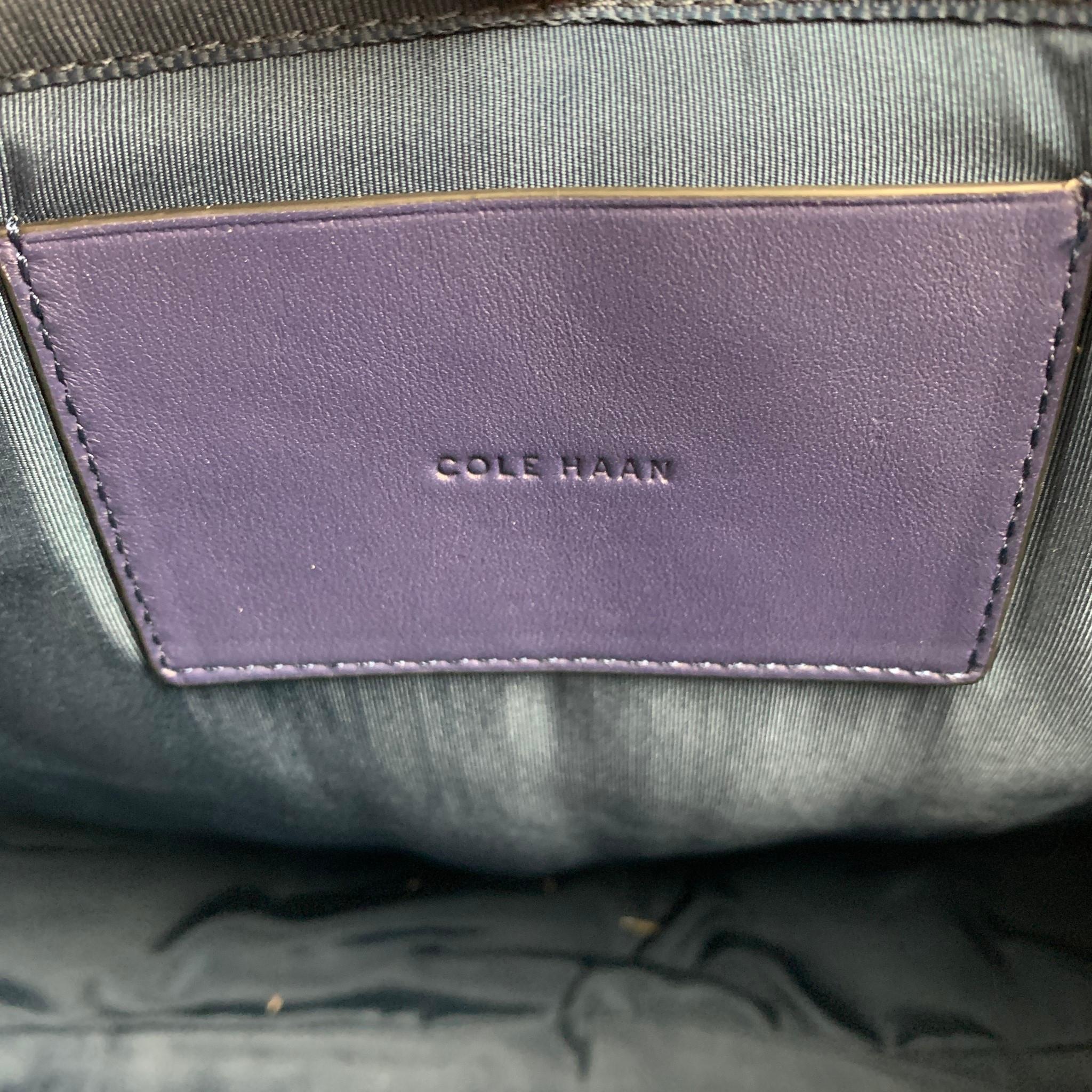 COLE HAAN Borsa messenger in pelle blu 3