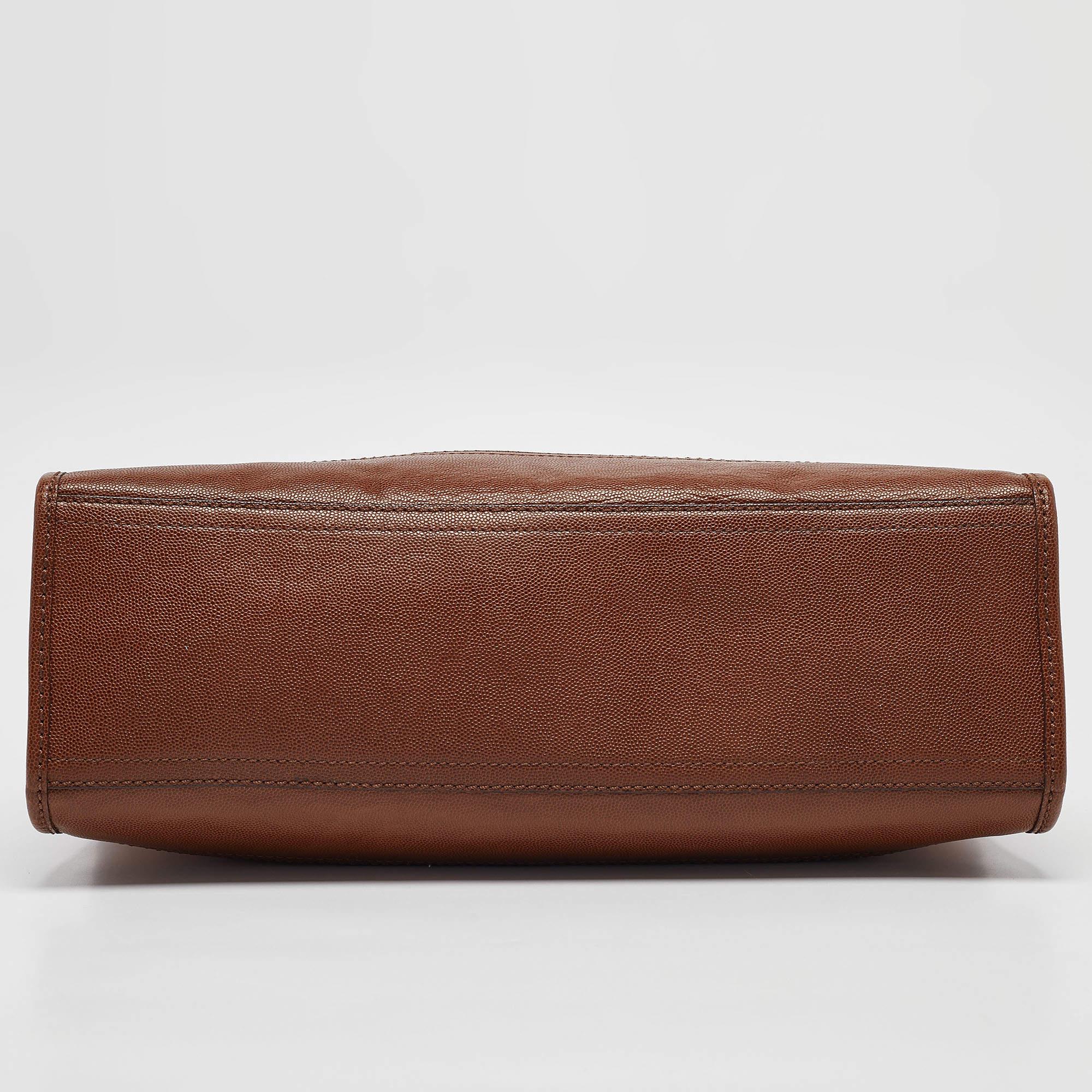 Cole Haan Brown Leather Vintage Valise Novelty Kendra Tote 2