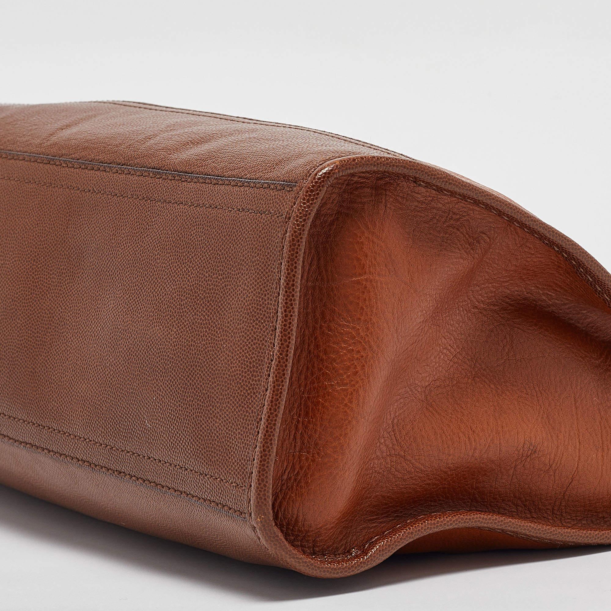 Cole Haan Brown Leather Vintage Valise Novelty Kendra Tote 5