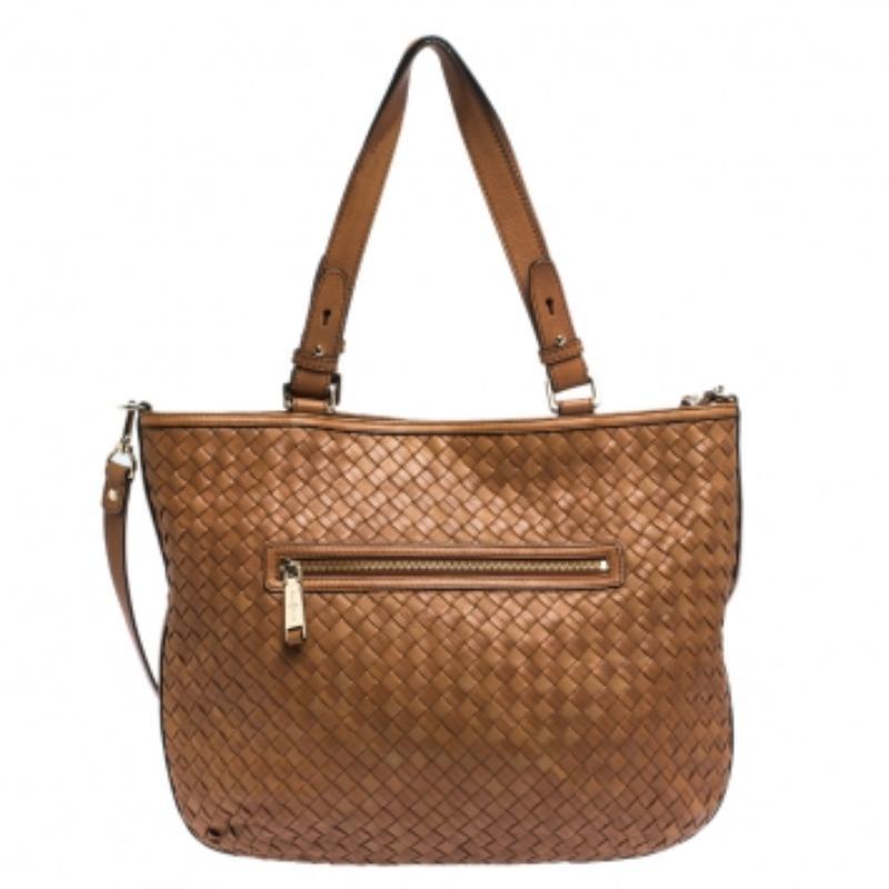 Cole Haan Braun gewebte Leder-Tote im Angebot 5