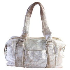 Used Cole Haan Duffle Aged Metallic 2way Boston 4mz0626 Silver Leather Weekend/Travel