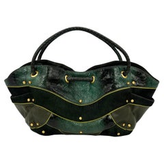 Cole Haan Goldfish Bag Vintage Pony Hair Python Leather Tote c2000s
