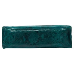Cole Haan Green Snakeskin Embossed Leather Tote