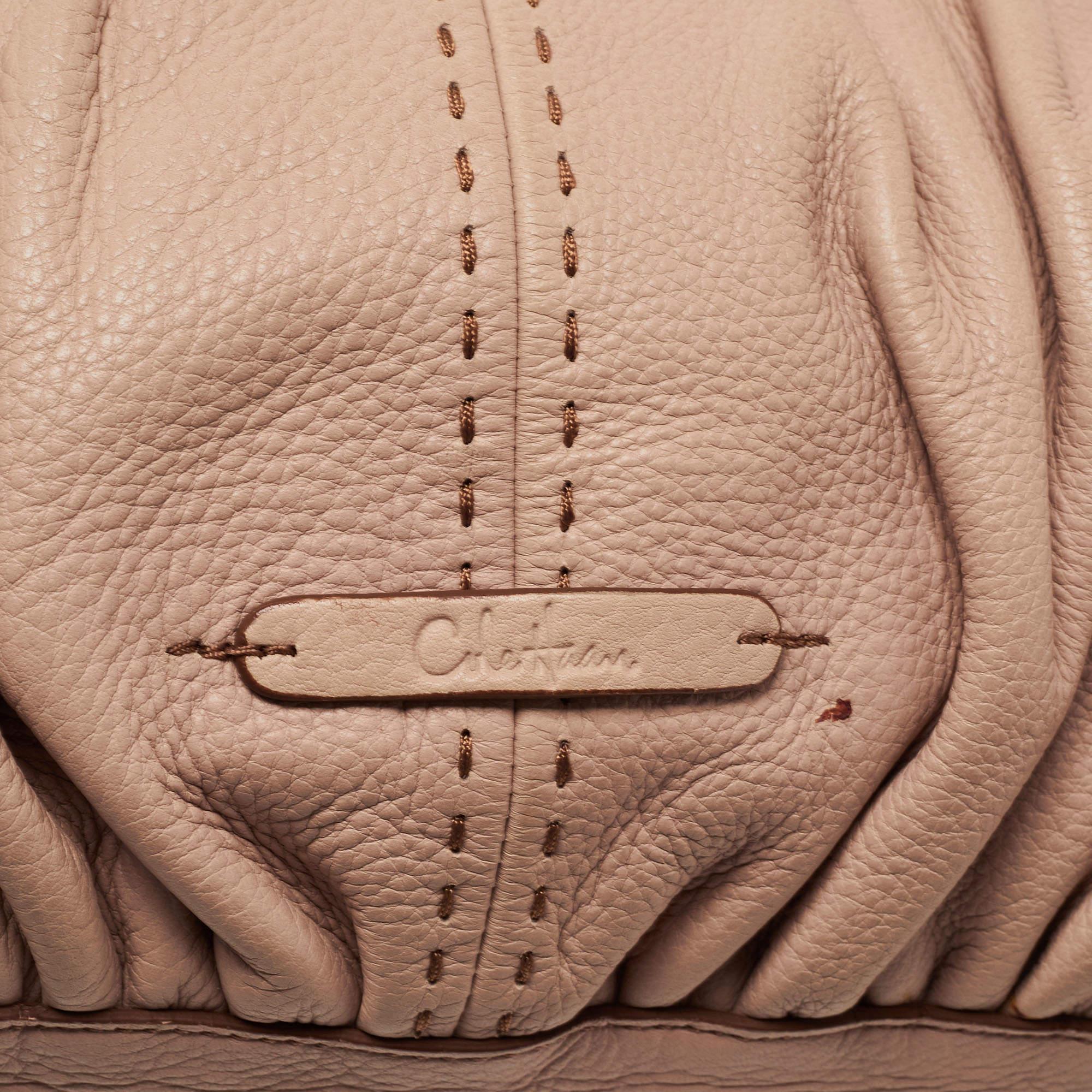 Women's Cole Haan Light Pink Leather Pleated Hobo For Sale