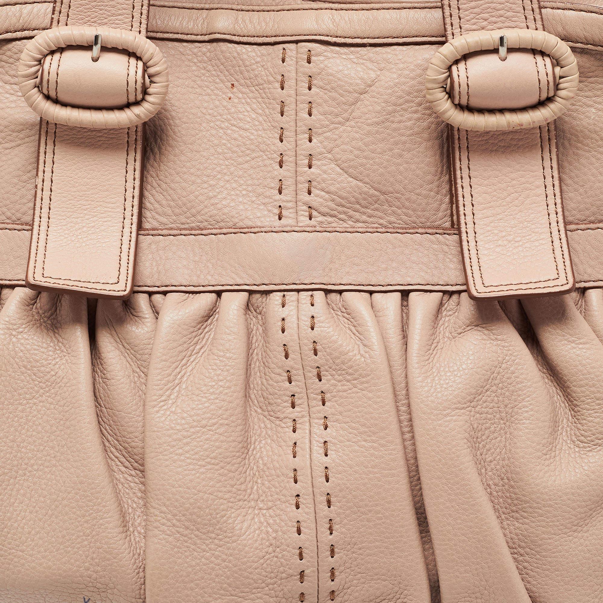 Cole Haan Light Pink Leather Pleated Hobo For Sale 2