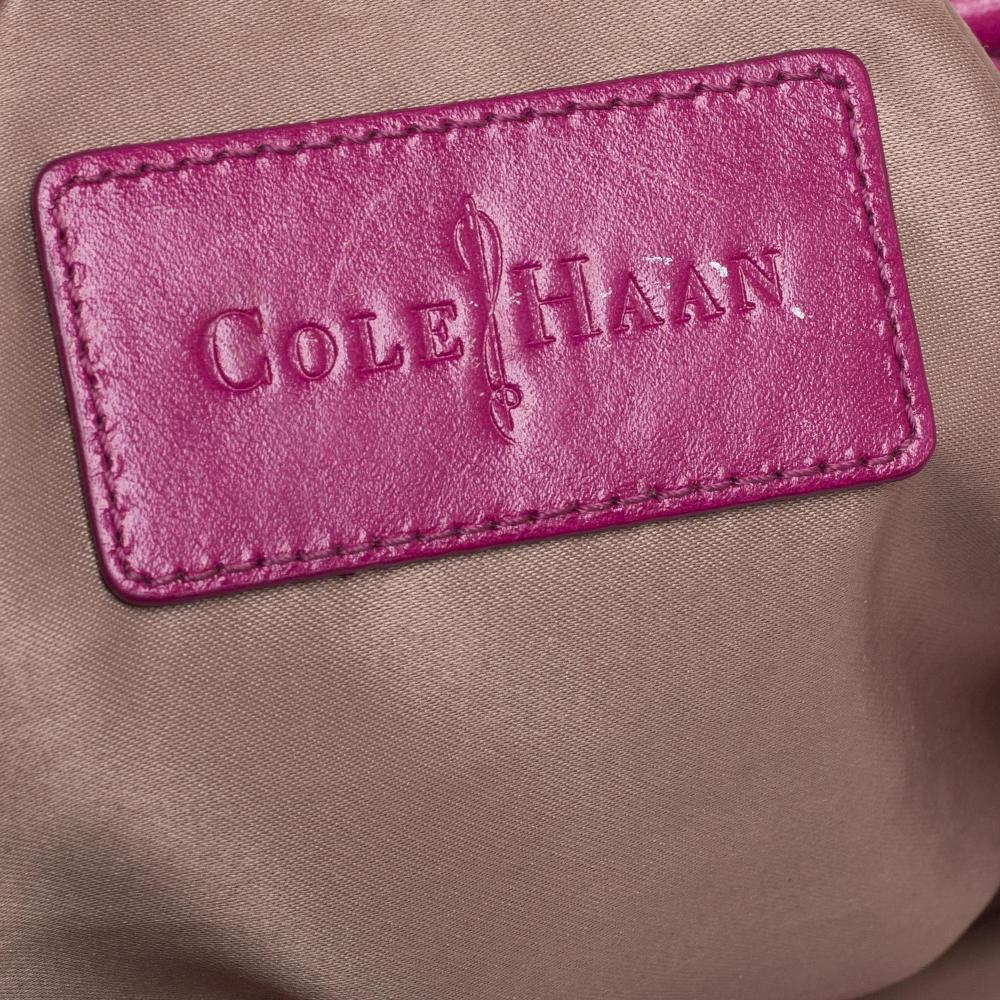 Cole Haan Majenta Woven Leather Tote In Good Condition For Sale In Dubai, Al Qouz 2