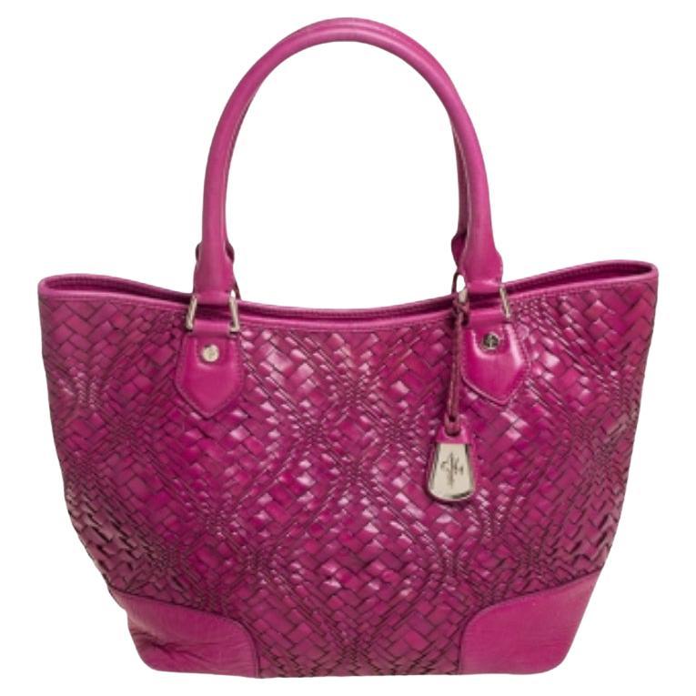 Cole Haan Majenta Woven Leather Tote For Sale