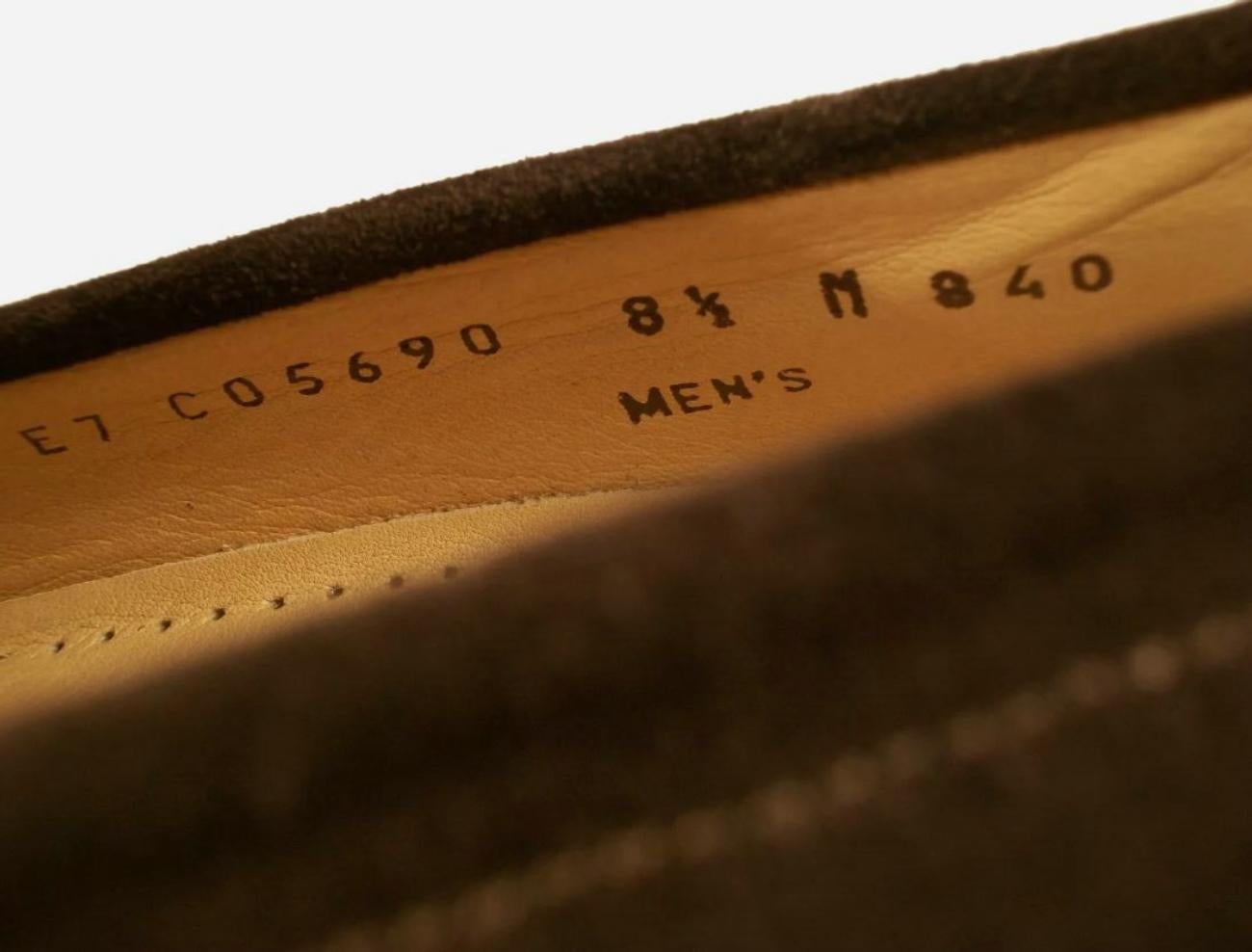 COLE HAAN/NIKE - Mocassini in pelle scamosciata marrone - Fibbia cromata - Misura 8.5 - Made in Italy in vendita 4