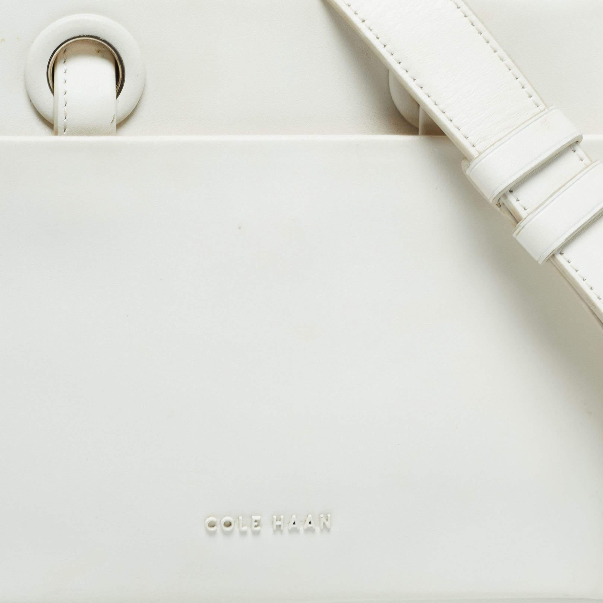 Women's Cole Haan Off  White Leather Grand Series Tote For Sale