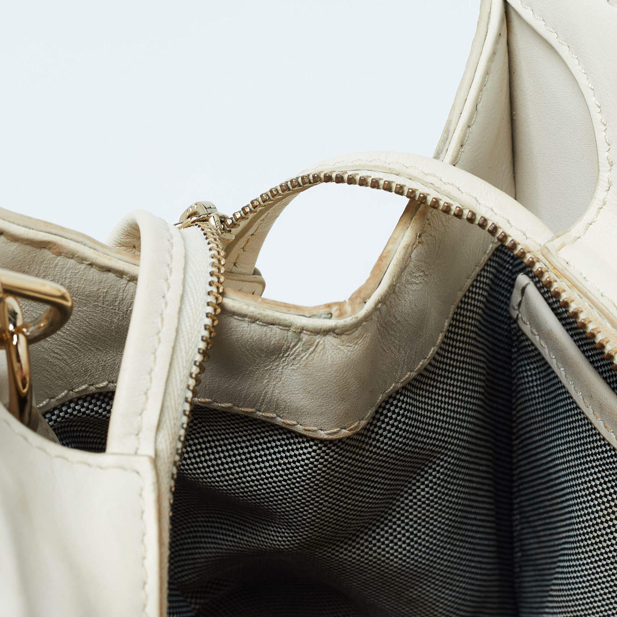 Cole Haan Off  White Leather Grand Series Tote For Sale 4
