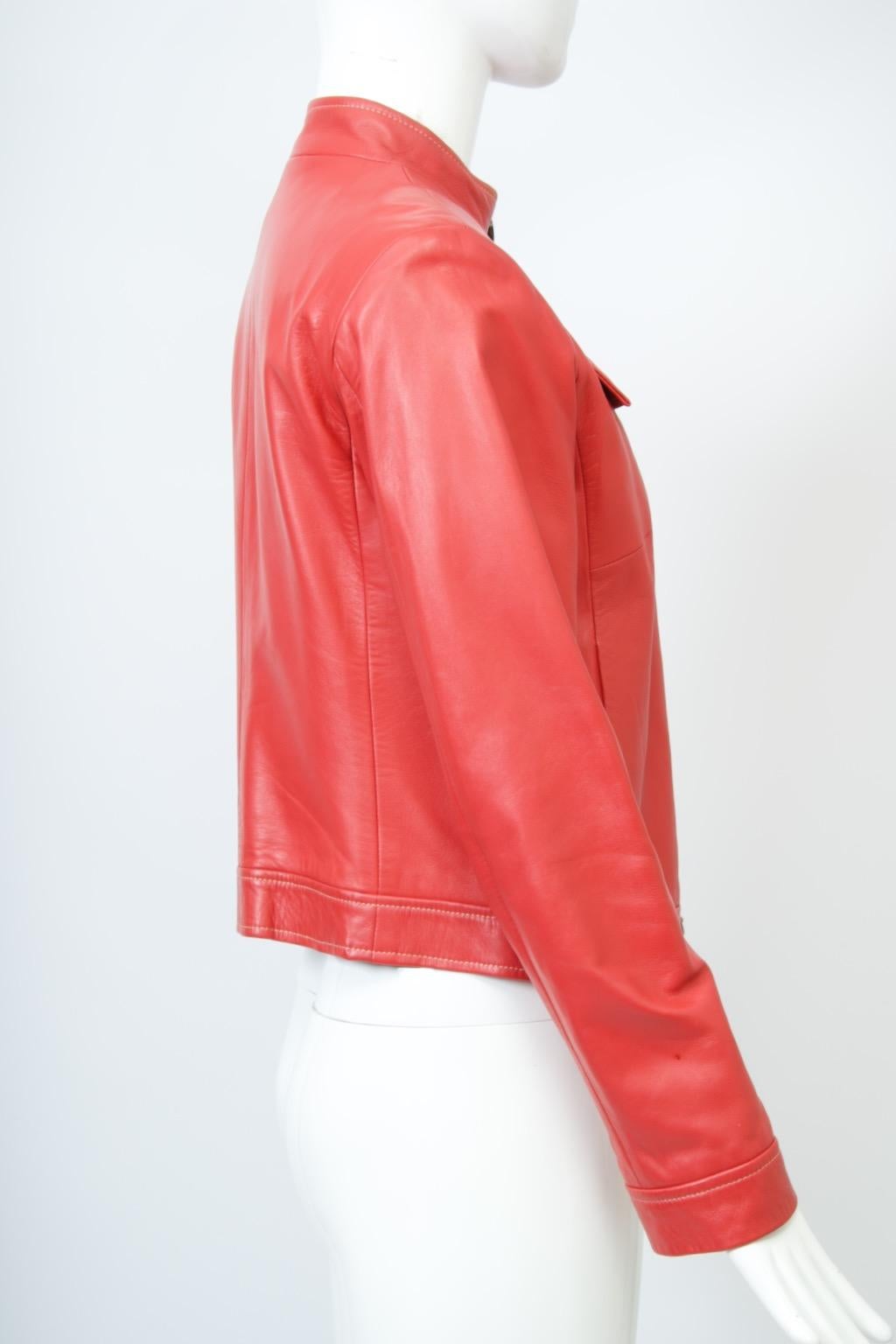 De las mujeres Chaqueta de piel roja Cole Haan en venta