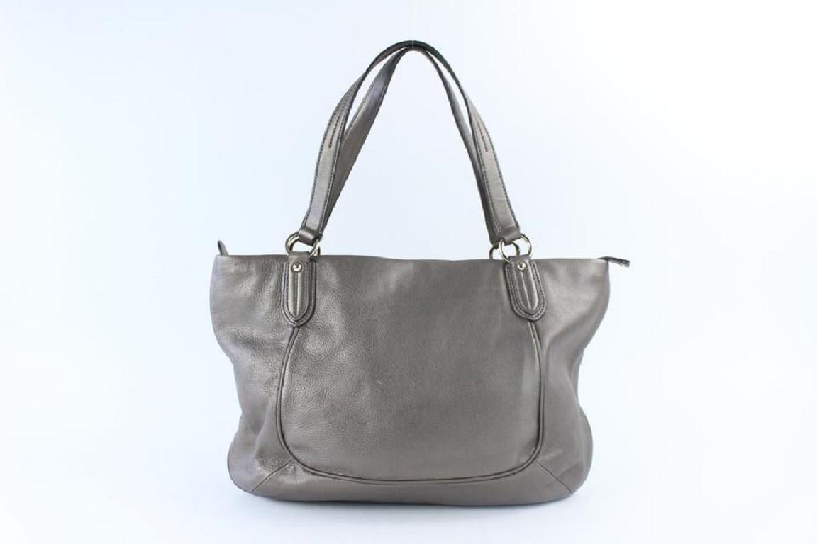 Women's Cole Haan Woven Tote 32mz0731 Grey Leather Shoulder Bag For Sale