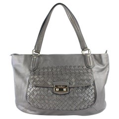 Cole Haan Woven Tote 32mz0731 Grey Leather Shoulder Bag