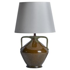 Cole Pottery, Table Lamp, Brass, Earthenware, USA, 1940s
