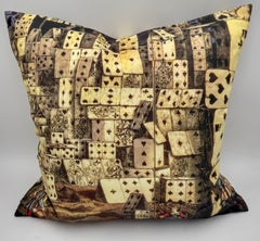 Cole & Son Fornasetti "House of Cards" Silk Down Throw Pillow, 20 Inches