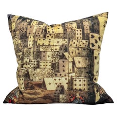 Cole & Son Fornasetti "House of Cards" Silk Down Throw Pillow, 20 Inches