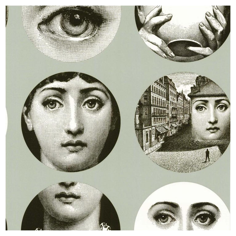 Piero Fornasetti Cole & Son Tema e Variazioni Lina Cavalleri wallpaper, early 2000s, offered by VDP Vintage