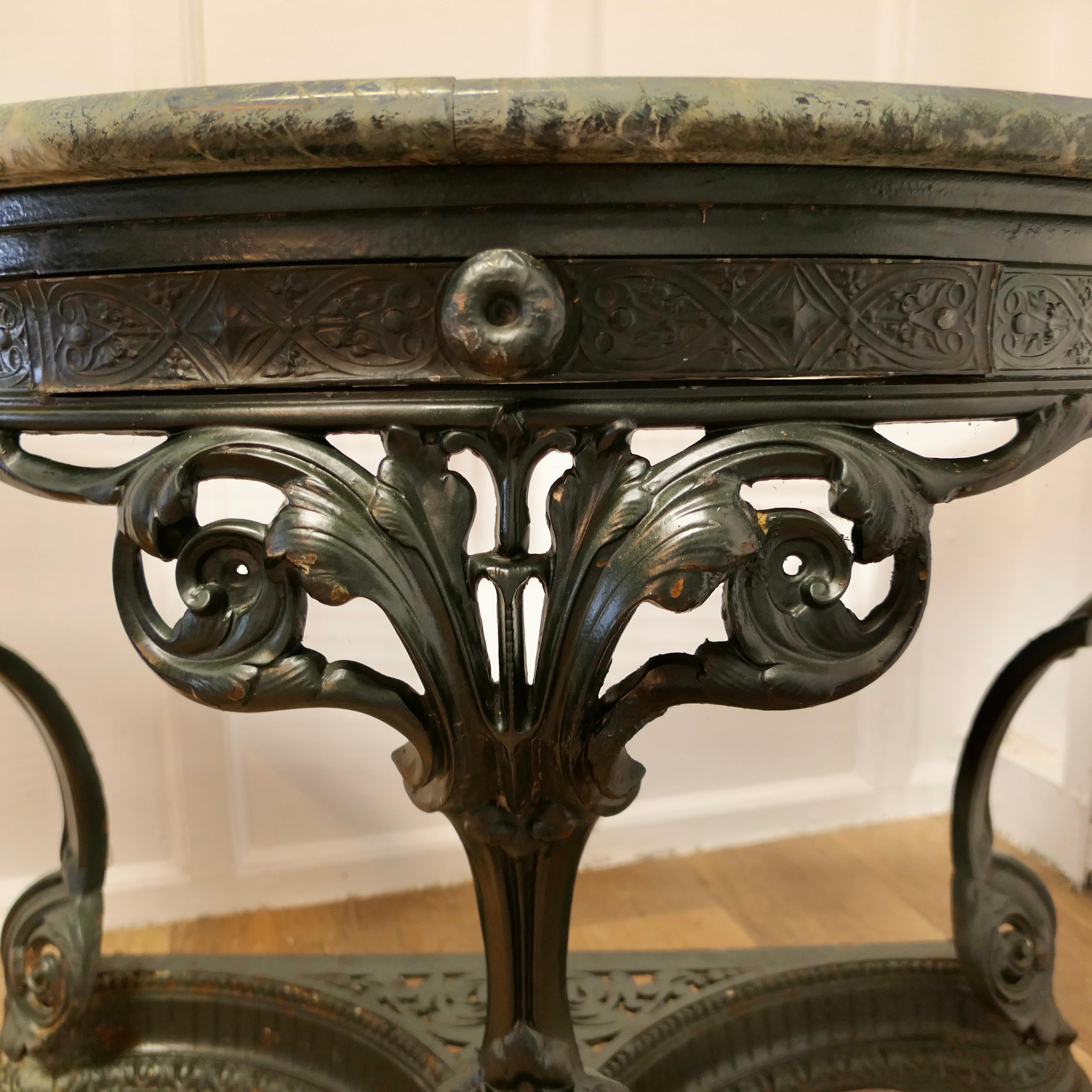 Colebrookdale Art Nouveau Half Round Hall/Garden Table    For Sale 3
