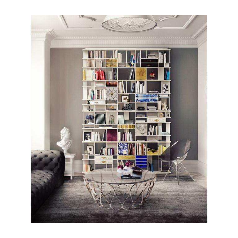 Marquetry Coleccionista Bookshelf in Lacquered Wood by Boca do Lobo For Sale