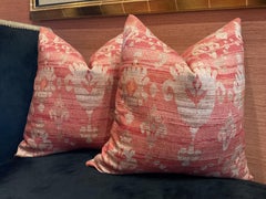 Colefax and Fowler From Cowtan and Tout -Brunello in Red Pillows- A 22" Pair