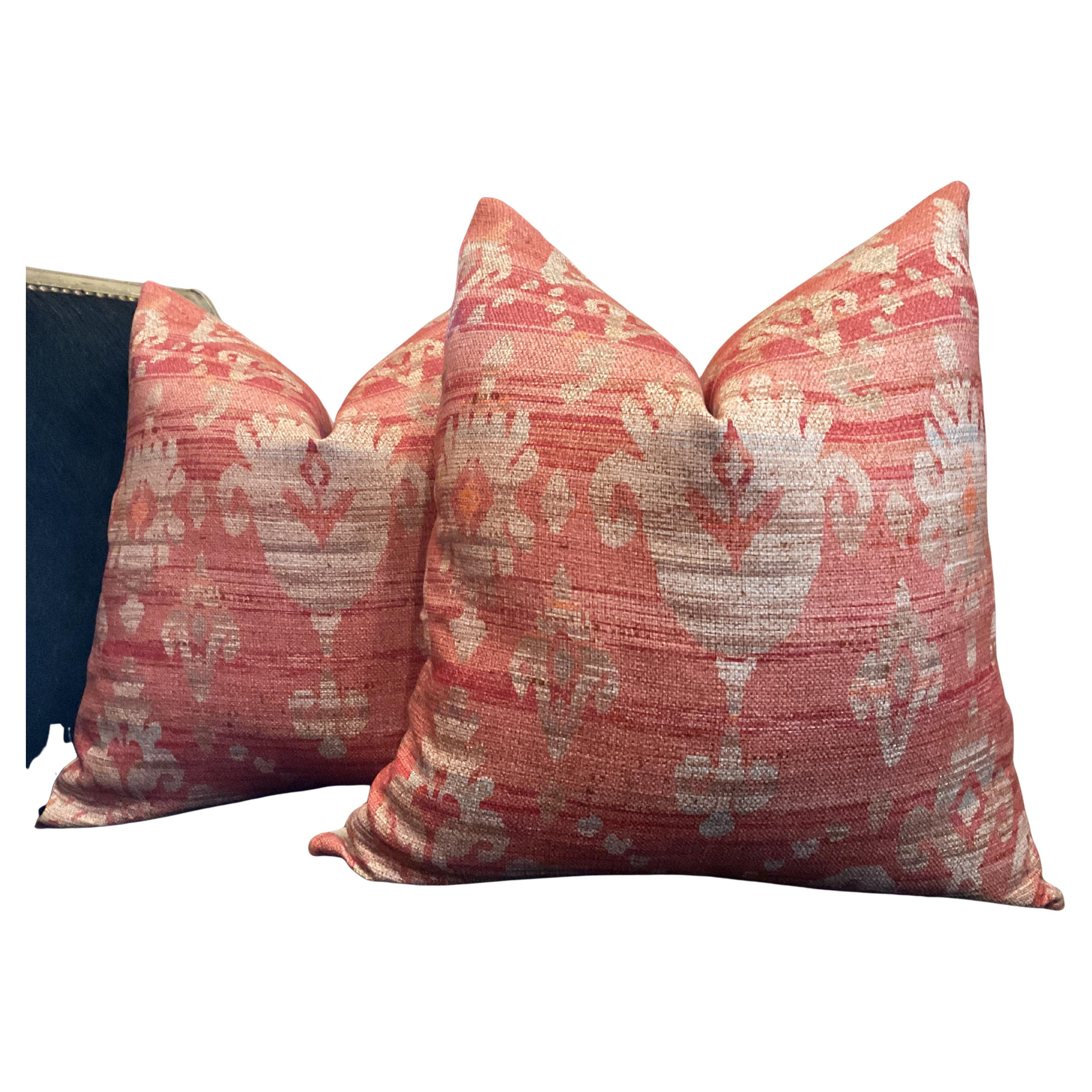 Colefax y Fowler De Cowtan y Tout -Almohadas Brunello en Rojo- Un par de 22