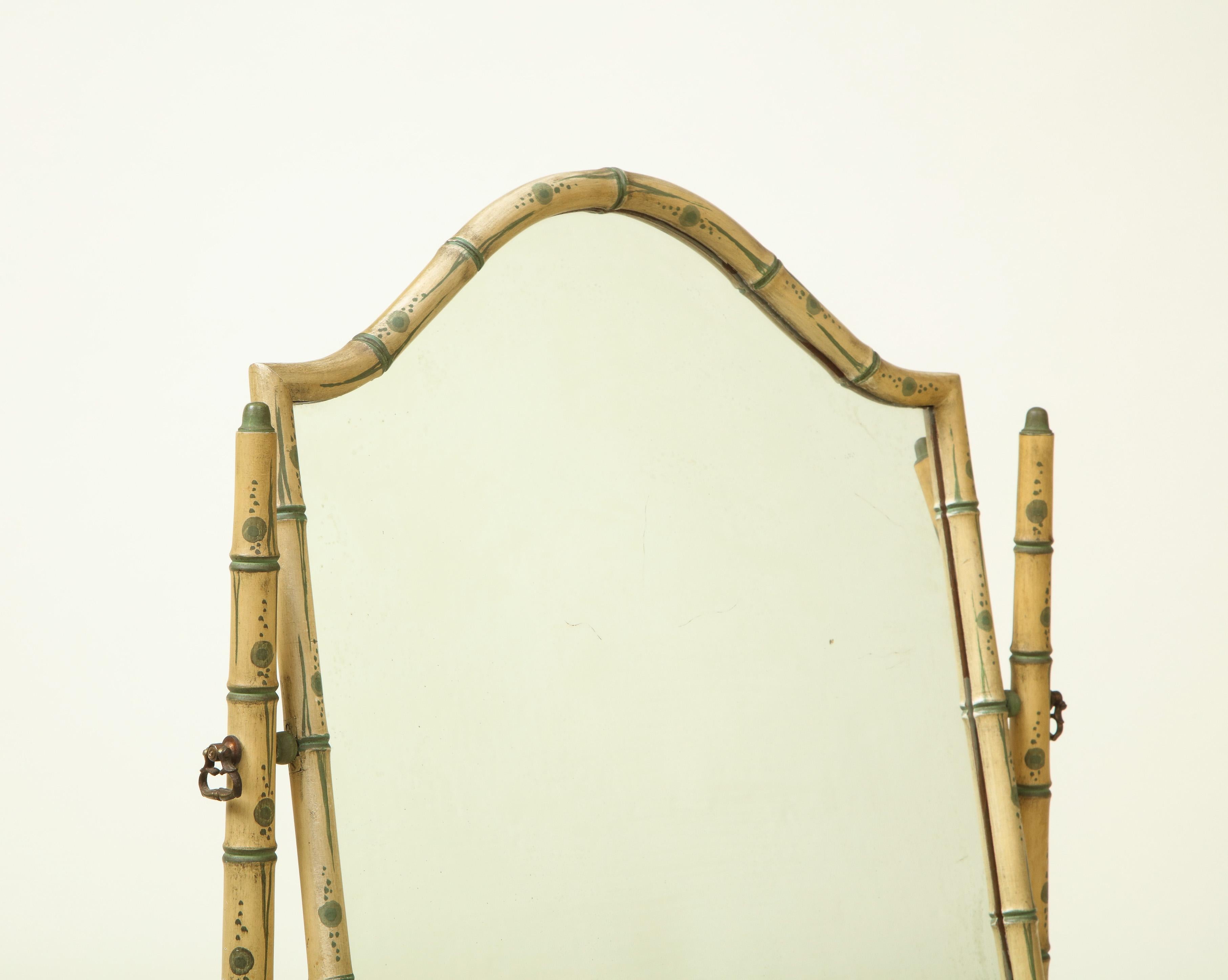 Colefax and Fowler Faux Bamboo Dressing Mirror In Good Condition In New York, NY