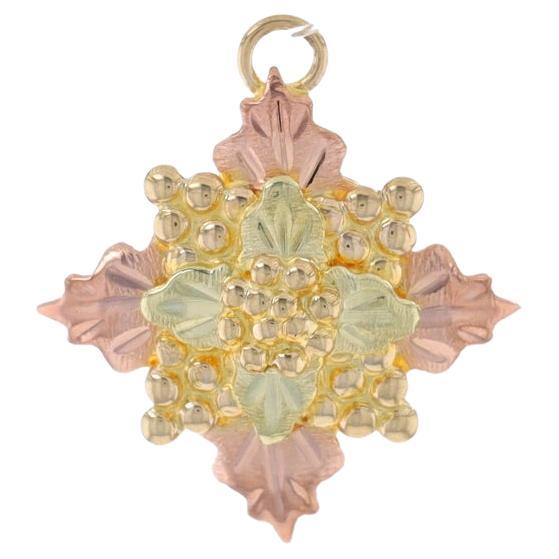 Coleman Co. Black Hills Gold Pendant - Yellow Gold 14k Grape Clusters & Leaves For Sale