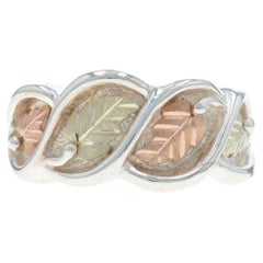 Coleman Co. Black Hills Statement Band - Sterling 925 Gold 12k Grape Leaves Ring