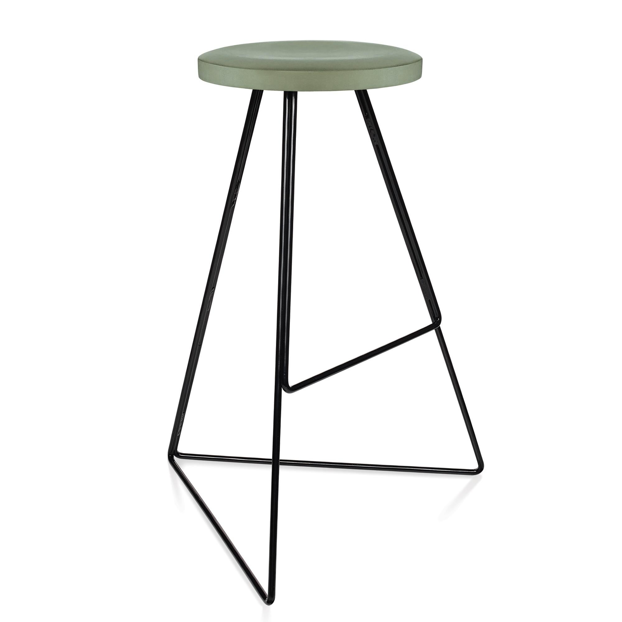 Mid-Century Modern Coleman Stool, Black and Aspen, Counter Stool For Sale