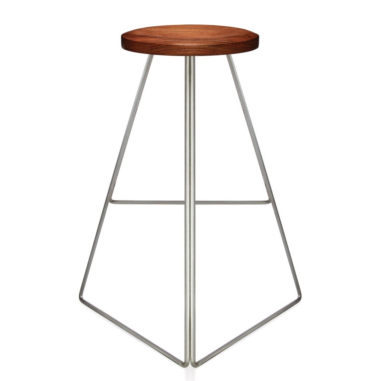 Bleached Coleman Stool, Natural Steel and Walnut, 54 Variations For Sale