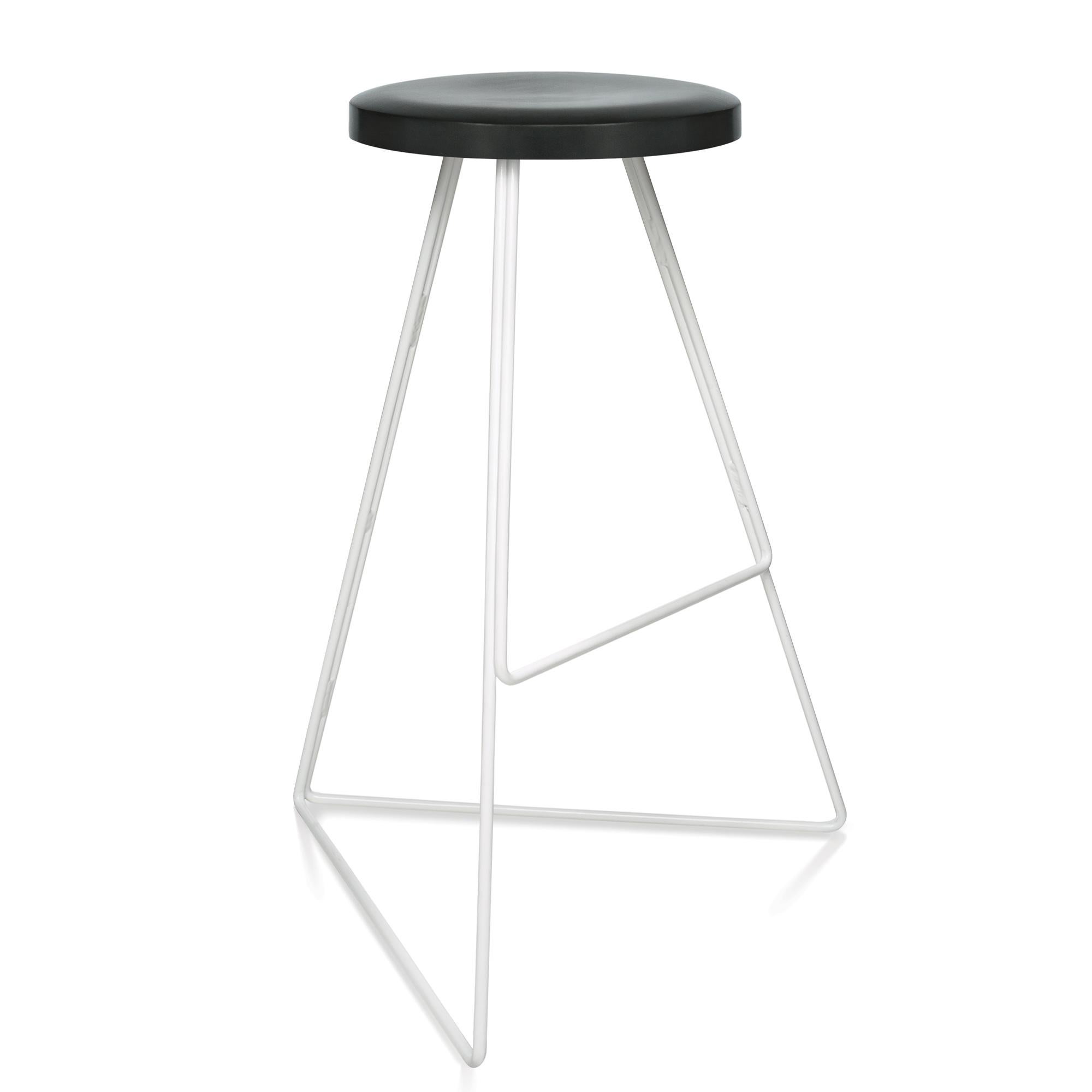Modern Coleman Stool, White and Charcoal, Counter Height For Sale