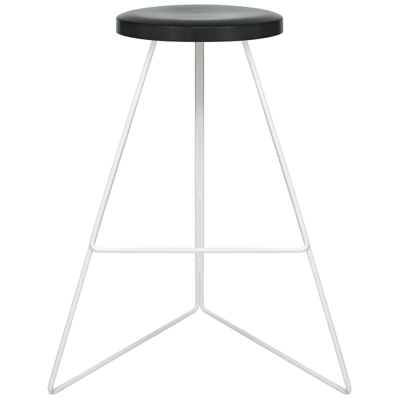 Coleman Stool, White and Charcoal, Counter Height For Sale