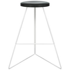 Coleman Stool, White and Charcoal, Counter Height