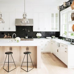 Coleman Stool, White and Ecru, Counter Height
