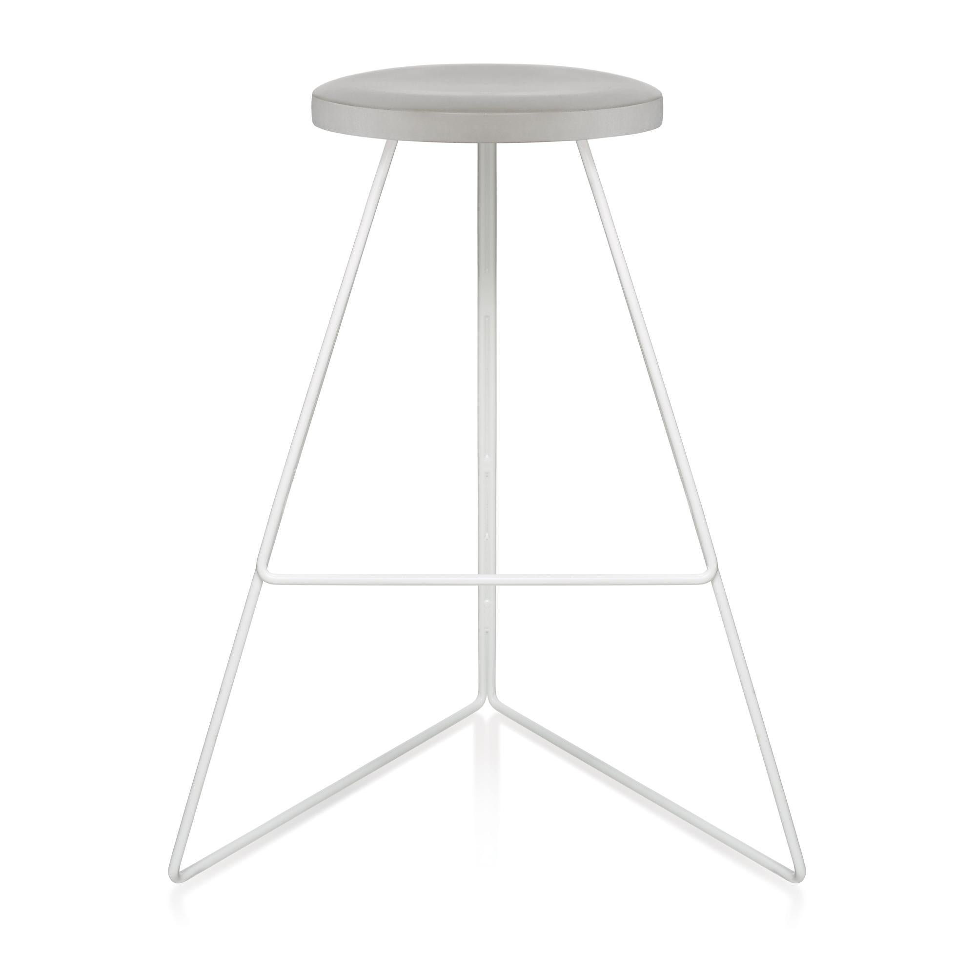 Modern Coleman Stool, White and Ecru, Counter Height For Sale