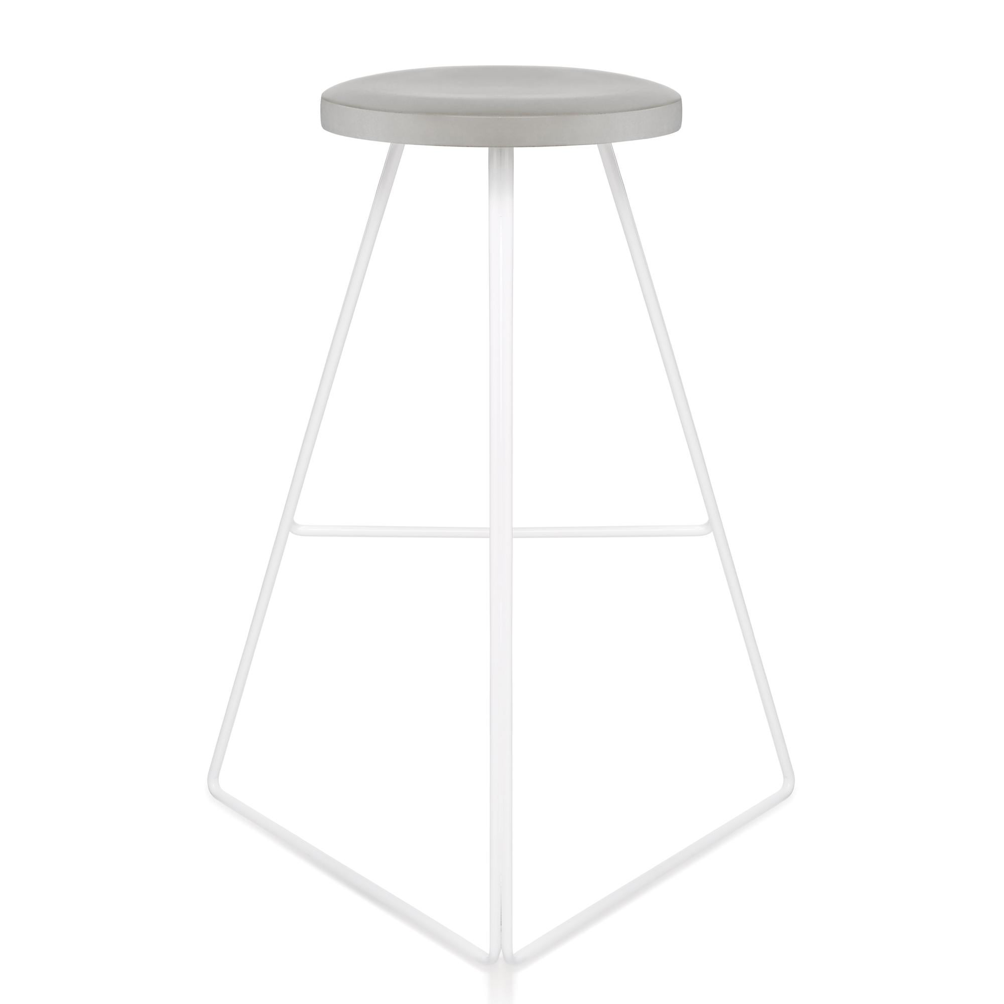 North American Coleman Stool, White and Ecru, Counter Height For Sale