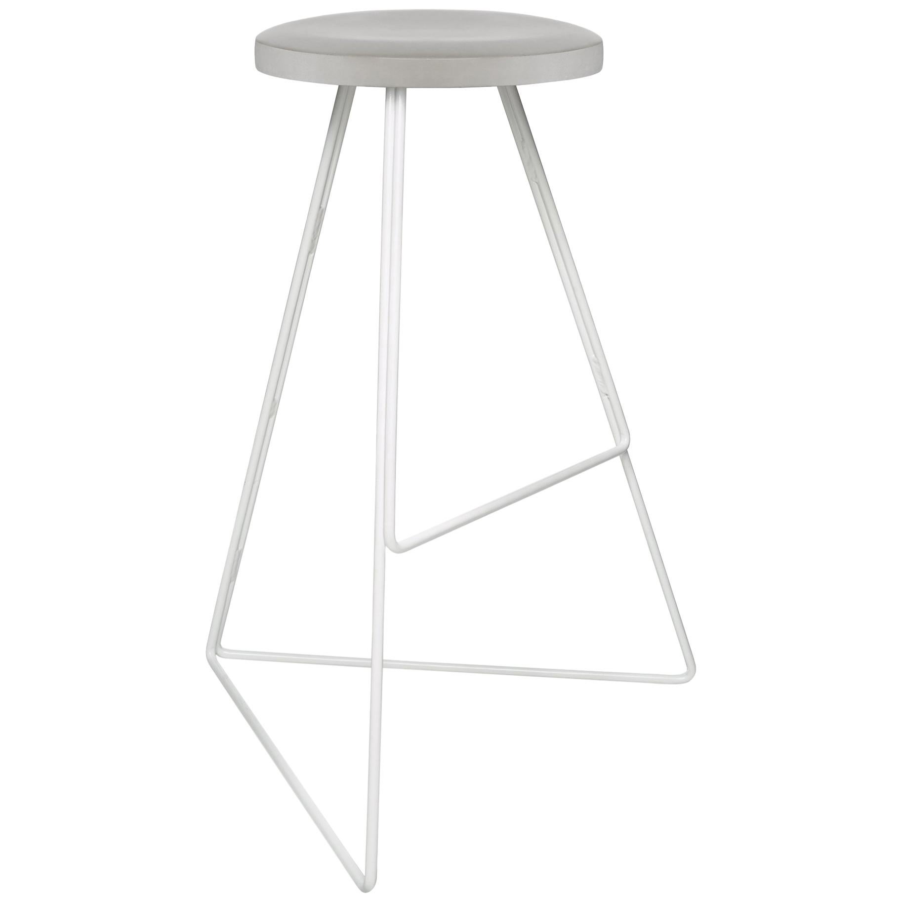 Coleman Stool, White and Ecru, Counter Height For Sale