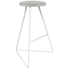 Coleman Stool, White and Ecru, Counter Height