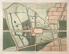 Plano del parque, jardín y plantaciones de Goodwood, grabado del siglo XVIII
