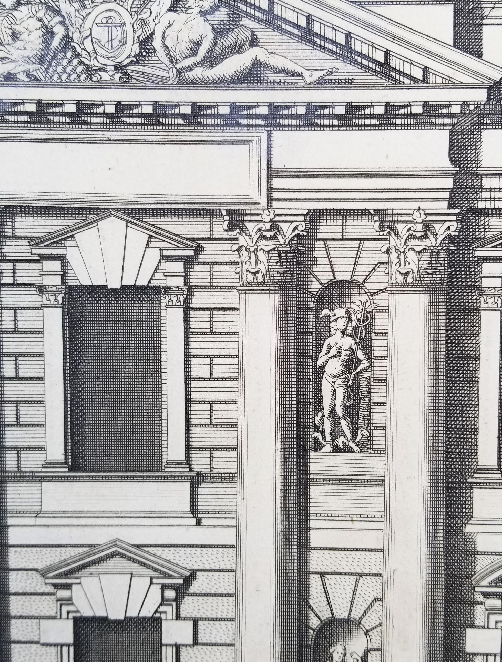 Royal Hospital di Greenwich verso il fiume /// Incisione 
