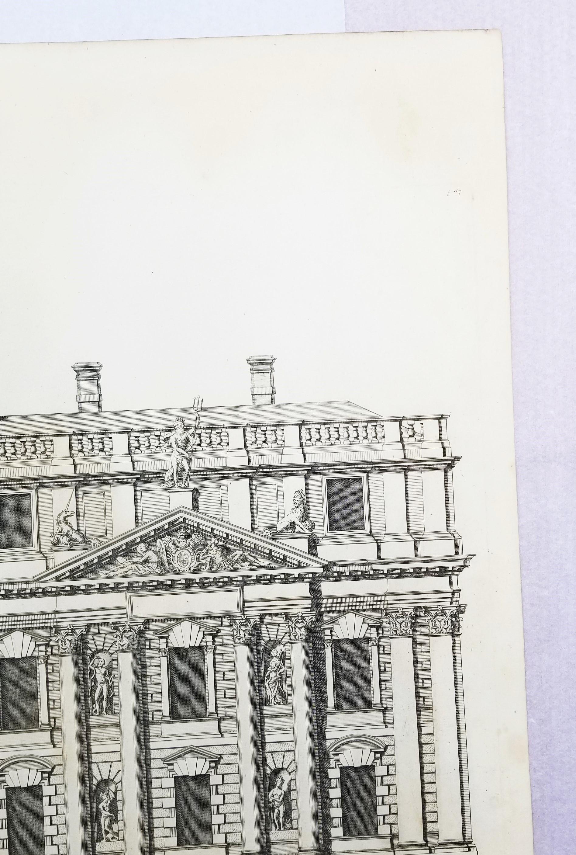 Royal Hospital di Greenwich verso il fiume /// Incisione 