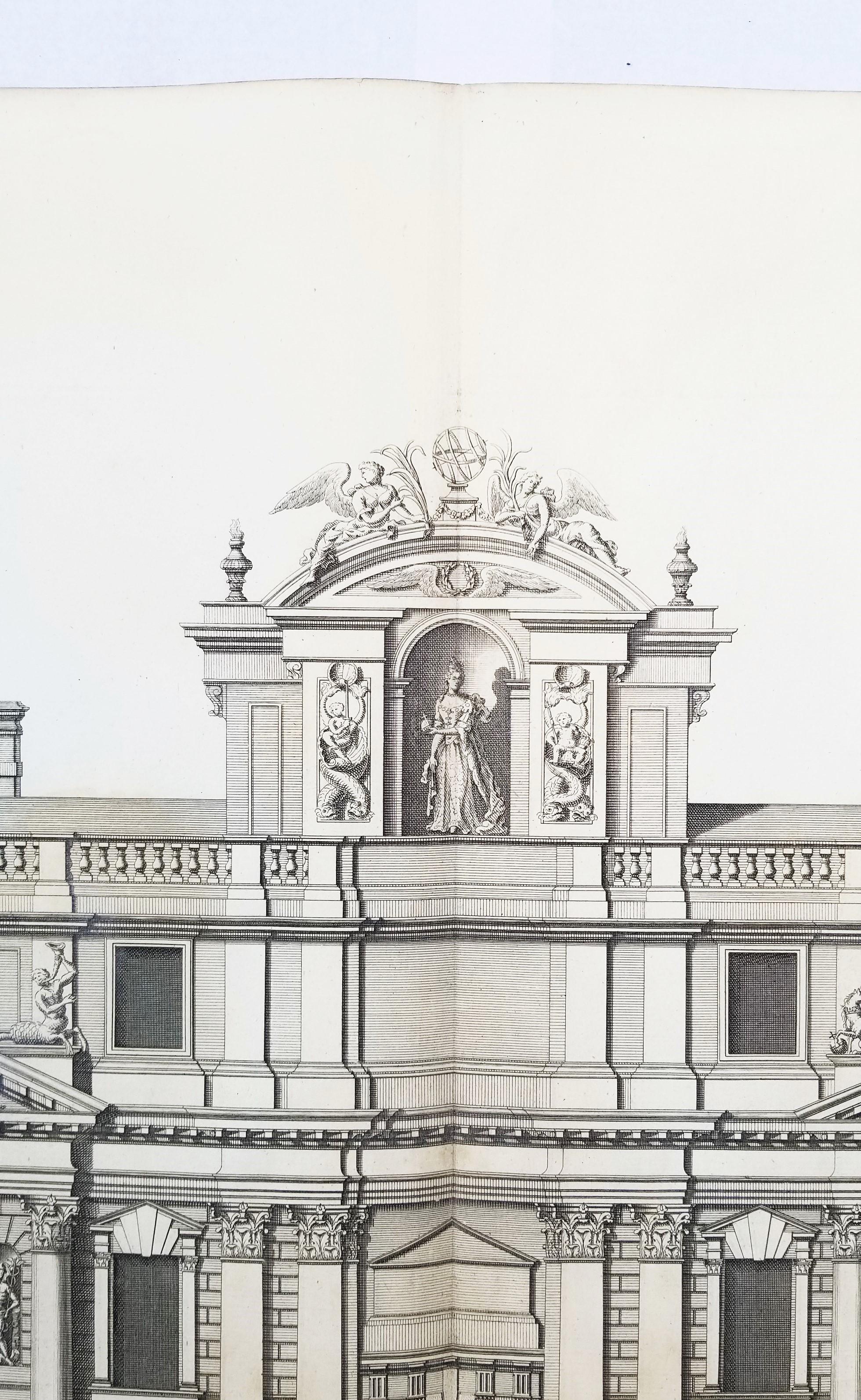 Royal Hospital di Greenwich verso il fiume /// Incisione 
