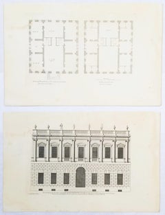 Conjunto de dos grabados de "Vitruvius Britannicus" de Campbell /// Arquitectura