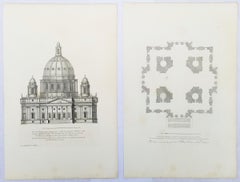 Set of Two Engravings from Campbell's "Vitruvius Britannicus" /// Architecture
