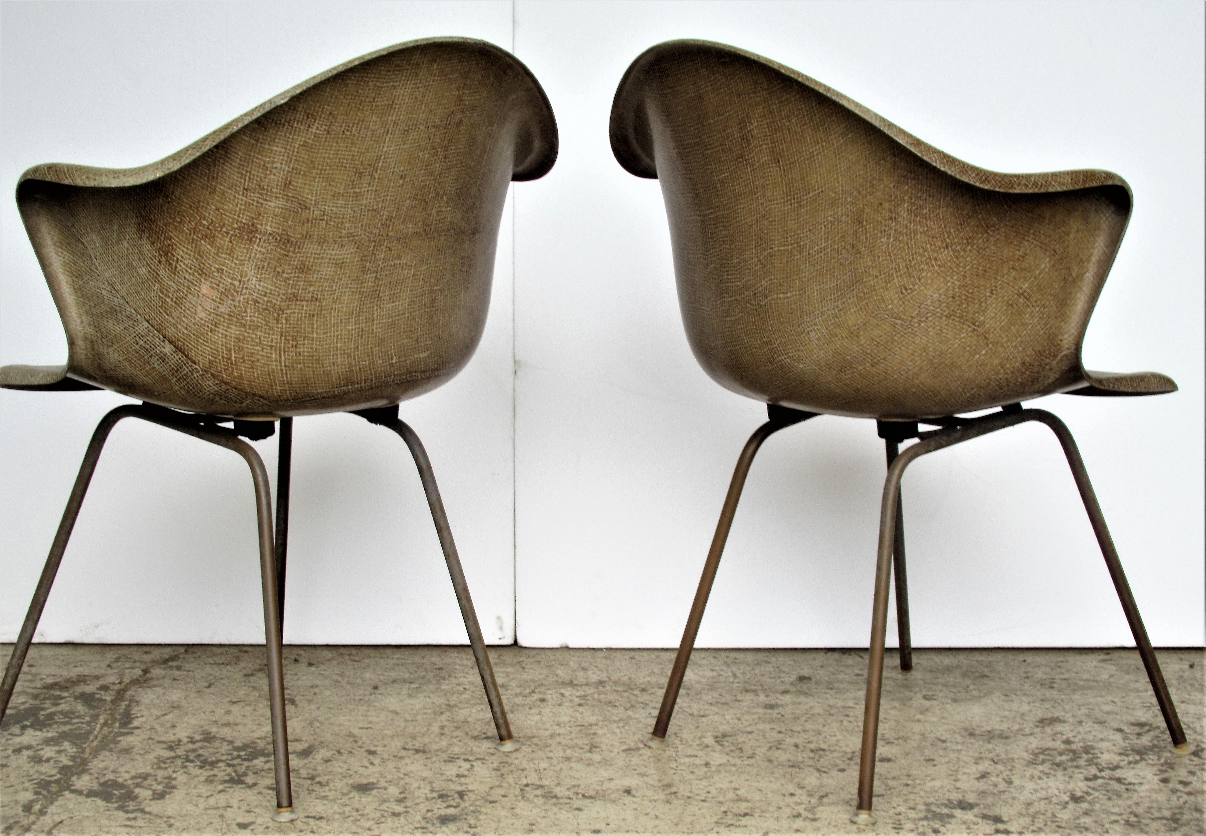 Coles Steel Modernist Fiberglass Bucket Chairs 1