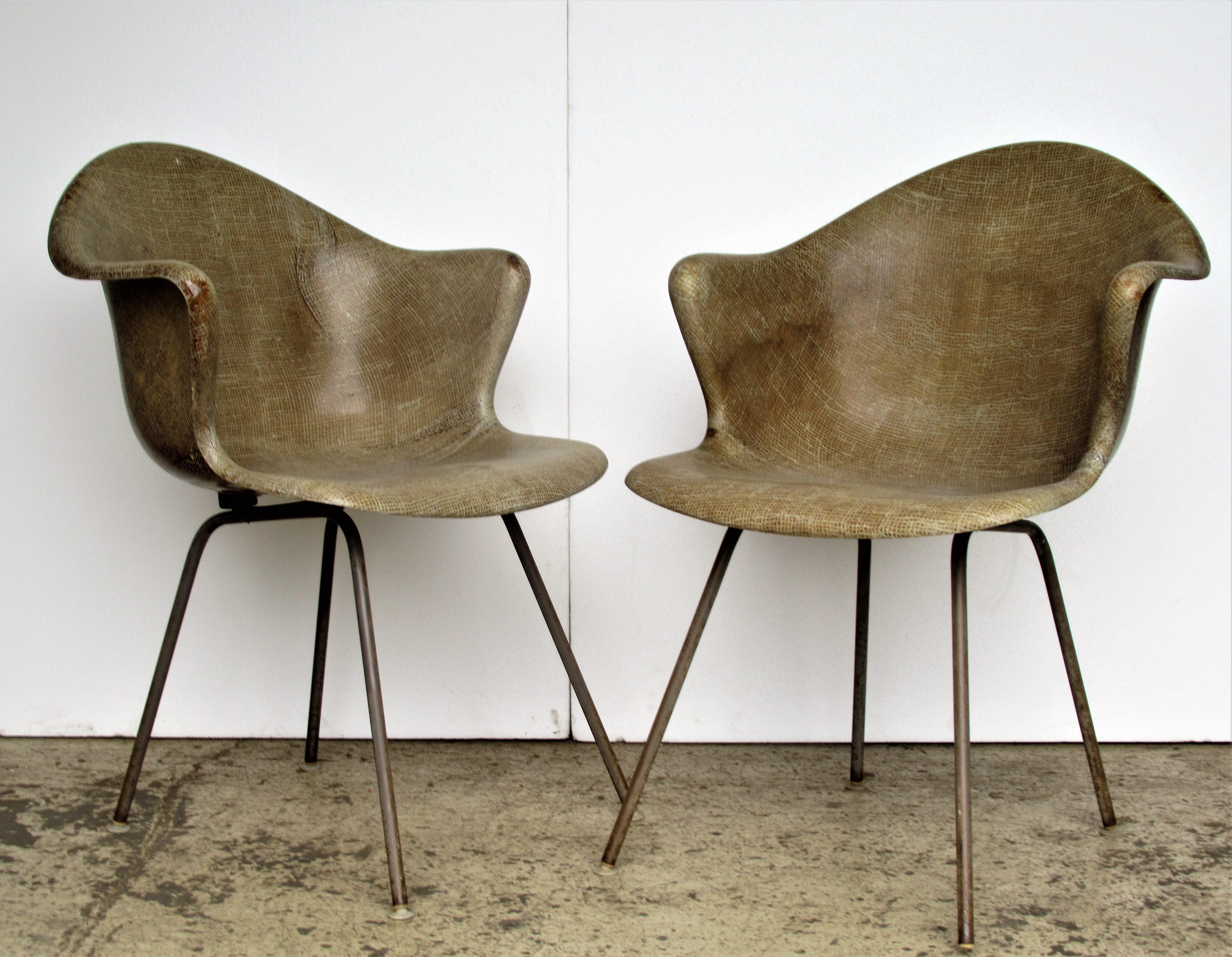 Coles Steel Modernist Fiberglass Bucket Chairs 6